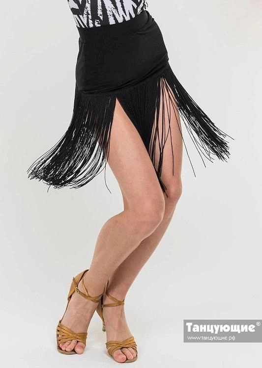 Одежда :: Женщинам :: Бальные танцы ― La :: Юбки :: Тренировочная юбка для бальных  танцев Indiana с длинной бахромой